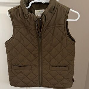 Crewcuts Quilted Vest in Olive Green